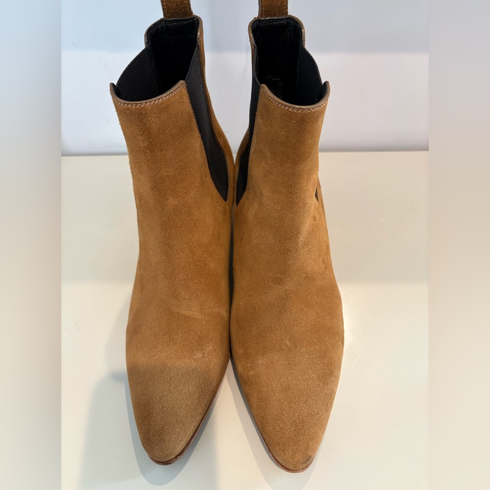 Saint Laurent Chelsea Brown Suede Ankle Boots, Sz 38